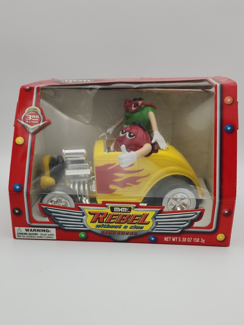 M&M'S Yellow Rebel Hot Rod with Red and Green Characters